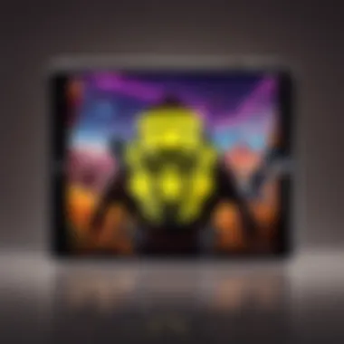 Fortnite logo on an iPad screen