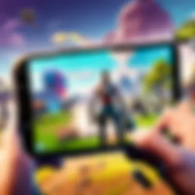 An array of mobile devices showcasing Fortnite gameplay