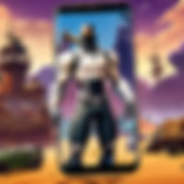 Android smartphone with Fortnite gameplay