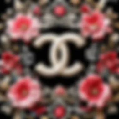 Chanel Logo Embroidery on Silk