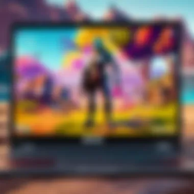 Artistic representation of Chromebook compatibility check for Fortnite