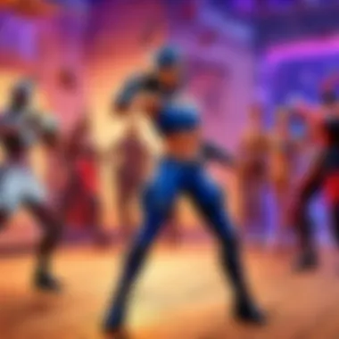 A community event showcasing Fortnite dancing and social interactions