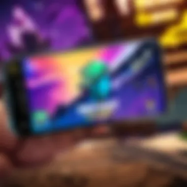 Fortnite Mobile Logo Fortnite logo on a mobile screen