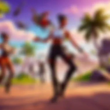 A digital landscape illustrating the cultural significance of Fortnite dances