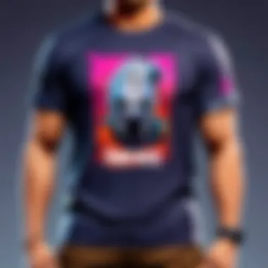 A gamer proudly wearing a personalized Fortnite shirt at a gaming event