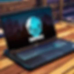 Fortnite logo displayed on a laptop screen