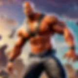 Dwayne Johnson character in Fortnite battle