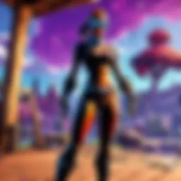 A vibrant Fortnite creative mode scene showcasing diverse builds and designs