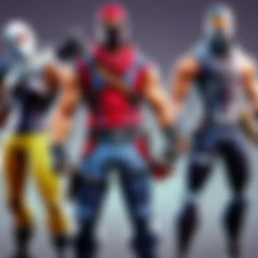 Colorful array of Fortnite action figures showcasing different characters