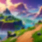 A vibrant Fortnite landscape showcasing diverse terrains and environments.