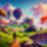 A vibrant Fortnite landscape showcasing various offline gaming spots