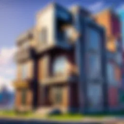 Fortnite gameplay showcasing unique building mechanics