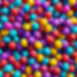 A vibrant array of Fortnite party balloons in various colors