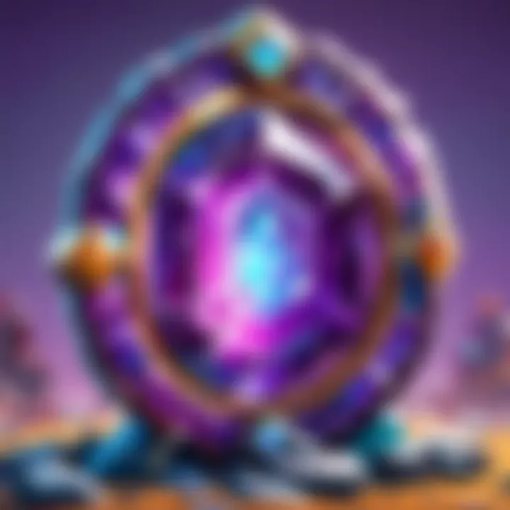 A magical gemstone portal opening to a fantasy world