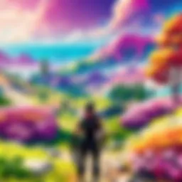 A vibrant landscape of Mini Fortnite showcasing iconic elements of the game.