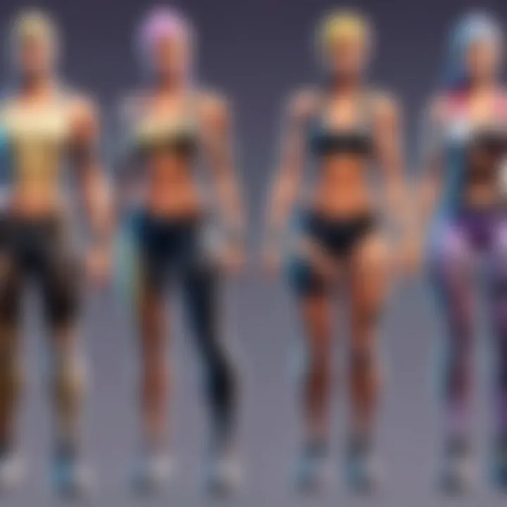 Trends in skin design represented through a montage of popular skins over time.