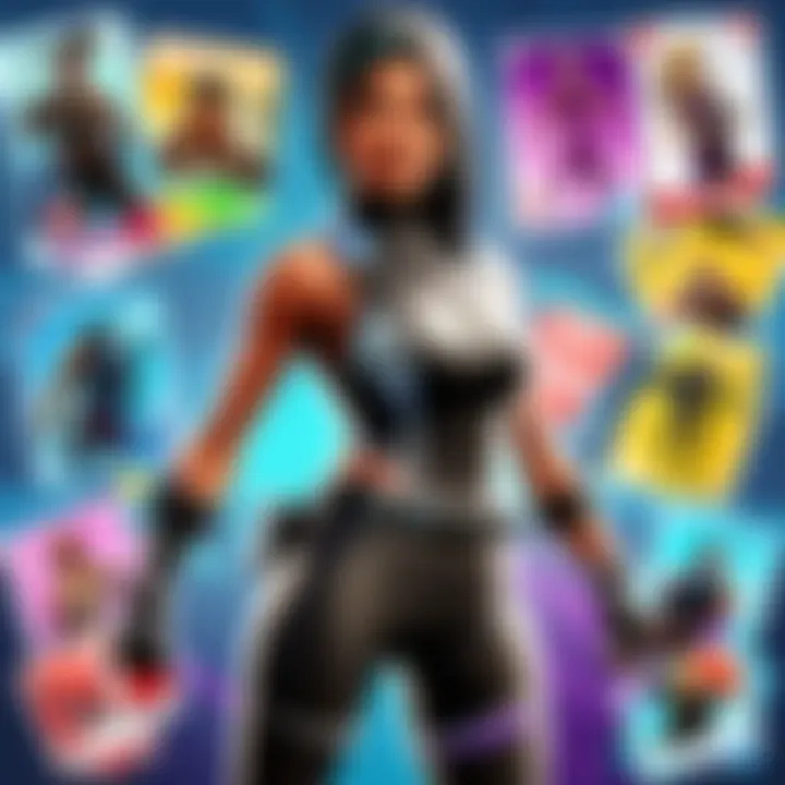 Collection of Panini Fortnite trading cards showcasing various characters