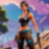 A detailed view of Fortnite gameplay on a console, showcasing vibrant graphics and engaging action