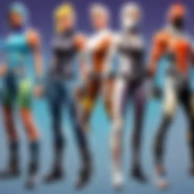 Showcase of colorful Fortnite skins