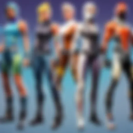 Showcase of colorful Fortnite skins