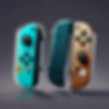 Close-up view of Nintendo Joy-Con controllers showcasing their design