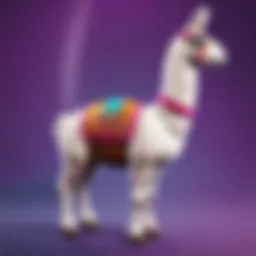 Vibrant display of Fortnite llama toys showcasing their colorful designs