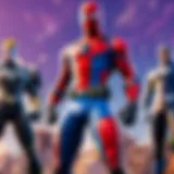 Fortnite characters featuring Marvel superheroes