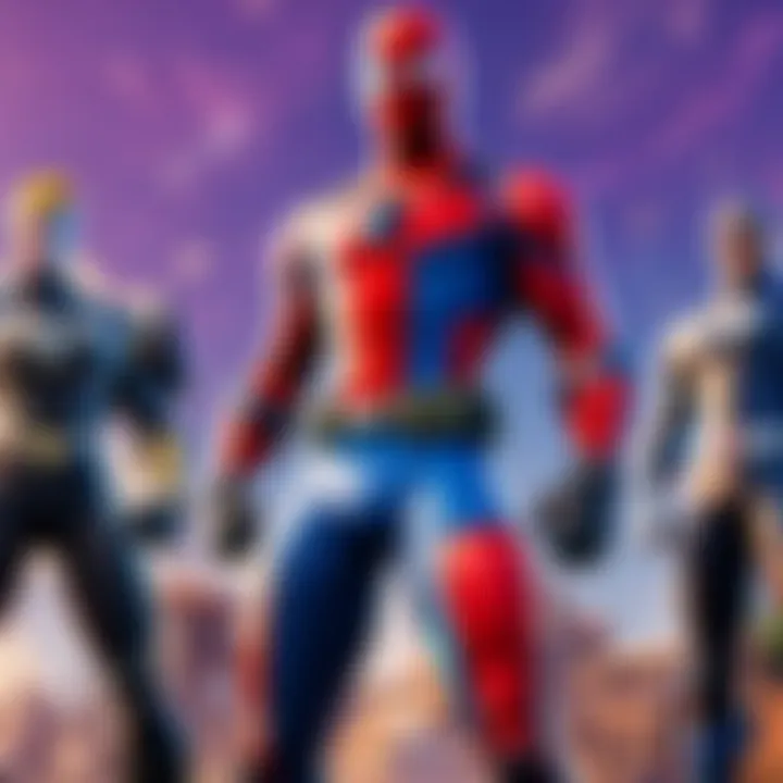 Fortnite characters featuring Marvel superheroes