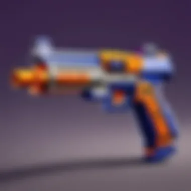 Detailed view of the Fortnite Basr L Nerf gun showcasing its design elements