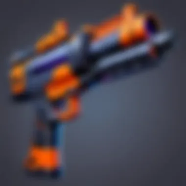 Close-up of the Nerf Fortnite Grenade Launcher displaying its features and functionality.