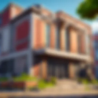 A detailed view of Fortnite's building mechanics in action