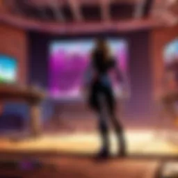 A vibrant Fortnite live streaming setup showcasing advanced technology and a captivating display.