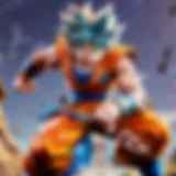 Character Goku in a dynamic action scene