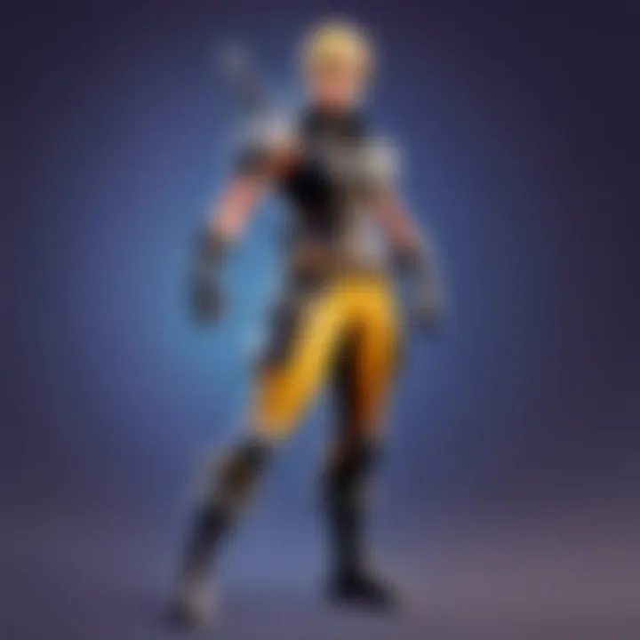 Illustration of a Fortnite character in intense battle stance