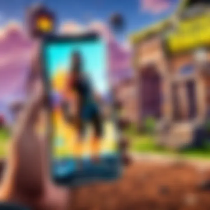 Mobile phone showcasing Fortnite gameplay in high resolution