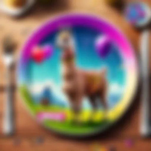 Fortnite Birthday Plate with Llama Design