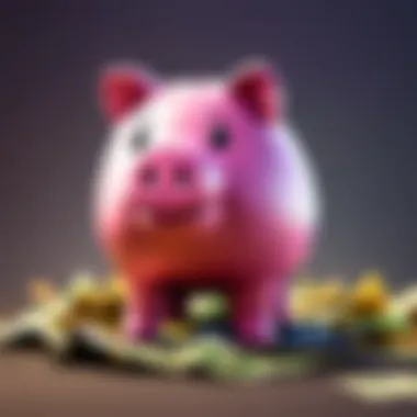 Fortnite character strategizing with a piggy bank in hand