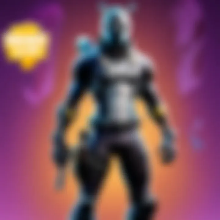 Illustration of Fortnite Character with V Bucks Logo