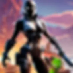 A player engaging in dynamic Fortnite gameplay on an Android device