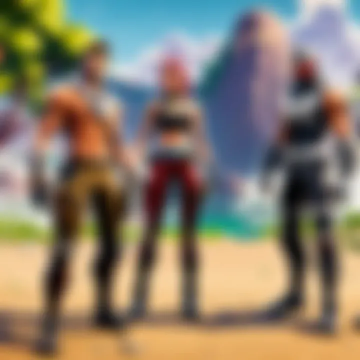 Fortnite avatars showcasing teamwork and unity in a dynamic environment