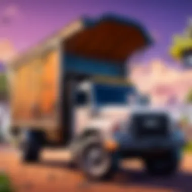 Exciting gameplay action captured within a Fortnite game truck