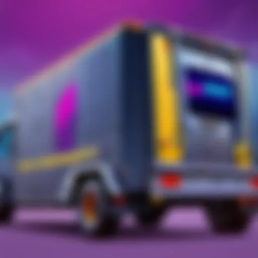 Fortnite game truck exterior design showcasing futuristic aesthetics