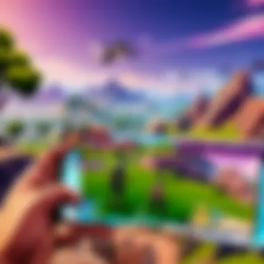 Mobile phone displaying Fortnite gameplay