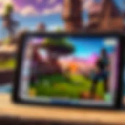 Dynamic Fortnite gameplay on iPad showcasing vibrant graphics