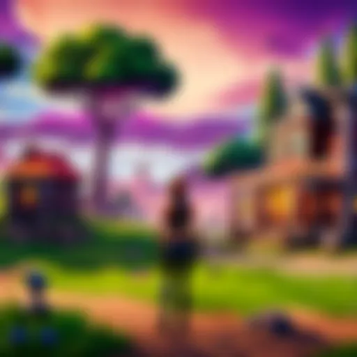 Artistic representation of Fortnite landscape