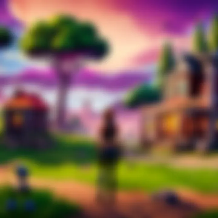 Artistic representation of Fortnite landscape