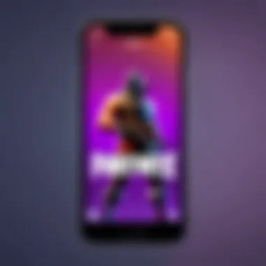 Illustration of Fortnite logo on iPhone screen