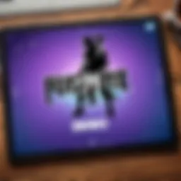 Illustration of digital device with Fortnite logo displayed