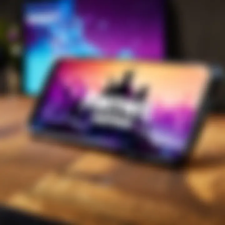 Fortnite logo on Samsung device screen