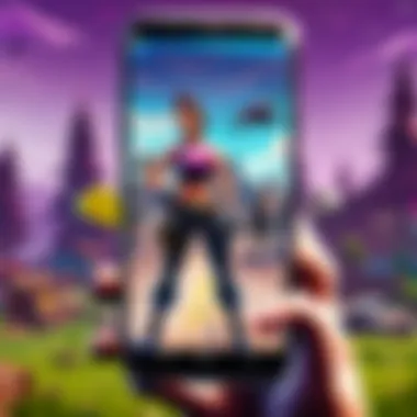 Fortnite logo displayed on a smartphone screen